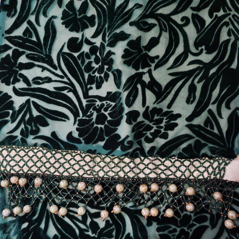 Fabulous embellished burn-out velvet shawl